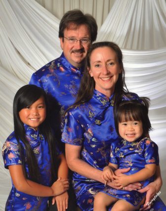 Family pic in Chinese silks